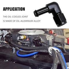 2PCS 6AN Female to 3/8 Car Barb, 90 Degree Swivel Vehicle Hose Fitting AN6-3/8
