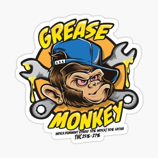 grease monkey strain Laptop sticker weed skateboard bumper car truck 420
