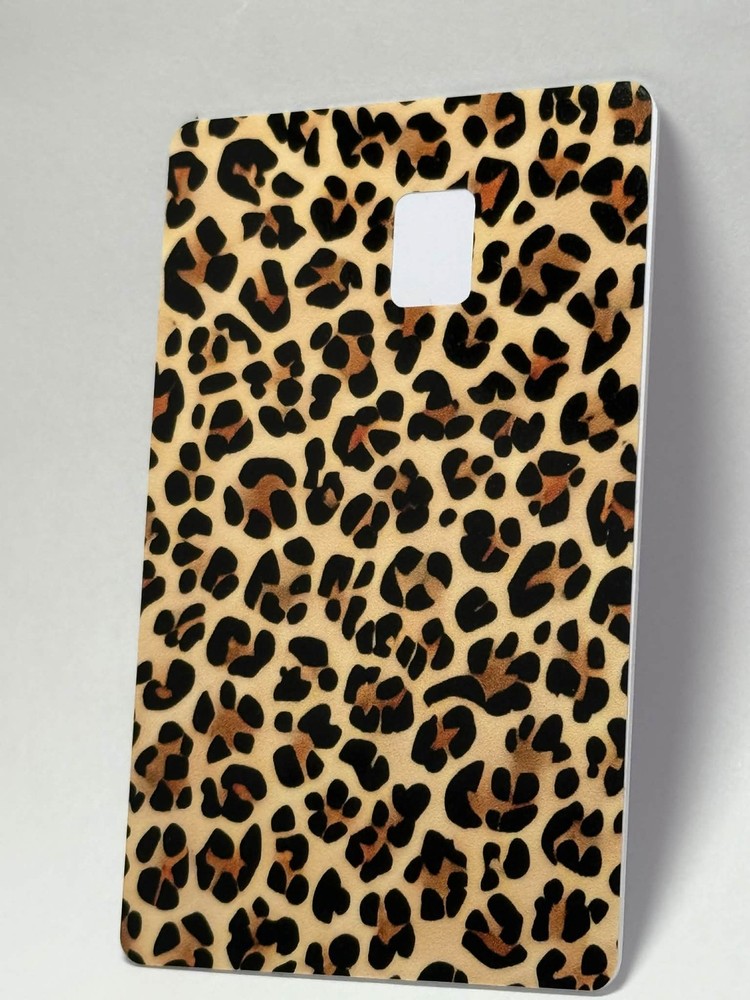 Leopard Print Credit Card Skin Trendy Animal Print Card Cover Waterproof Design