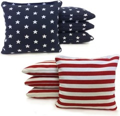 American Themed Cornhole Set 4’x2′ with Bean Bags Carrying Case Outdoor Game