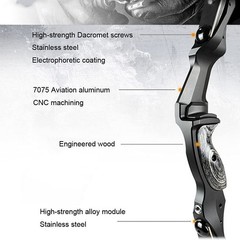 17″/19″/21″Takedown ILF Recurve Bow Riser American Hunting Handle RH LH Premium