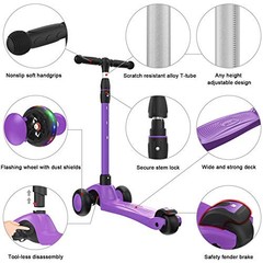 Kick Scooter B03 – Lean ‘N Glide 3-Wheel Push Scooter – Extra Wide Purple
