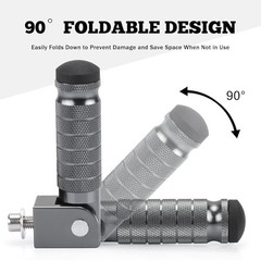 M8 Motorcycle Foot Pegs 90 Degree Foldable Bike Pegs CNC Anti-Skid Titanium
