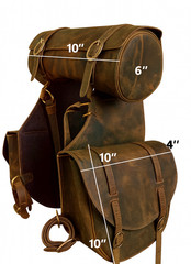 Challenger Distressed Brown Genuine Leather Saddle Cantle Riding Bag 102QSA