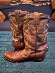 MENS DAN POST FULL QUILL OSTRICH BOOTS SZ 13D