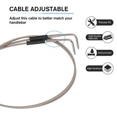 Motorcycle Throttle Idle Cable Braided Wire Kit Compatible with Harley Tourin…