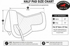 Half Pad for Saddle Correction Breathable, Non-Slip, Durable Quilted Design