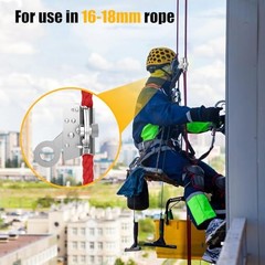 Self-Locking Rope Grab Ascender, Alloy Steel, Suitable for Heavy Silver 16-18mm