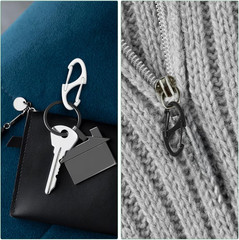 20 Pcs Alloy S Carabiner Clips, Dual Opening Design, Keychain Spring Snap