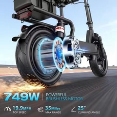 Adult Electric Scooter with Seat 14″ Tire 48V 15AH 25MPH 45Miles1500W Peak Motor