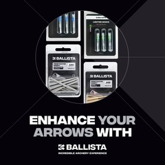BALLISTA Sting Micro-Diameter Carbon Crossbow Bolts w/ SS Penetrator Inserts 3pc