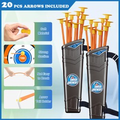 2-Pack Bow and Arrow Set for Kids LED Light Up Archery Toy Gifts Indoor Outdoor