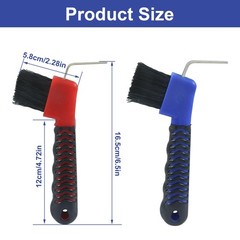 Red Blue Horse Hoof Pick Brushes Soft Touch Rubber Handle
