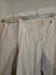 GOLDEN DRESS White Dressage Show Breeches. Full Leather Seat. 34 Long.