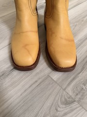 Frye Campus Low Heel Tall Riding Wide Calf Boots FR42112 Banana Women 9B