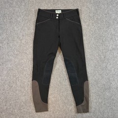 Dover Saddlery Black Wellesley Classic Piped Knee Patch Breech Women’s Size 26