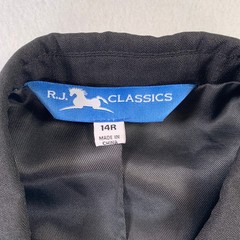 RJ Classics Black Show Coat Hunt Jacket Womens Size 14R Equestrian