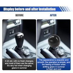 Car Round Ball Gear Shift Knob, Aluminum Alloy Gear Shift Stick Head for Black