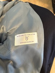 Devon-Aire Women’s English Show Coat Riding Jacket Navy Pinstripe 4-Button 6
