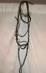 Vintage Horse Western Headstall With Silver Concho marked Alpaca Mexico