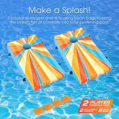 35-Inch Inflatable Pool Cornhole Set Toss Games for Kids and Adults