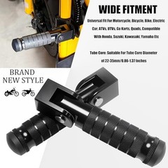 M8 Motorcycle Folding Rearsets Foldable Motorbike Footrest Bicycle Type B Black