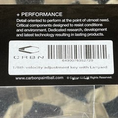 NEW CRBN Carbon 1/8 Velocity Key w/ Lanyard