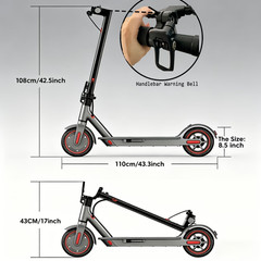 LADPED 10‘’ Electric Scooter 500W 22MPH Max Speed Adult APP Smart control Shock