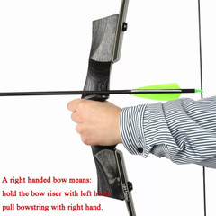 60LBS 60inch Wood Riser Recurve Bow Left-handed Right-handed Hunt Archery Shot