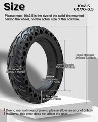 2 PACK 10×2.5 Solid Scooter Tire 60/70-6.5 Tubeless for Segway Ninebot Max G30P