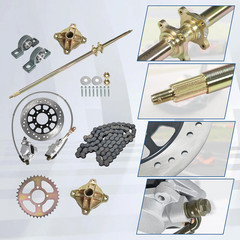 44In/1120Mm Quad Go Kart Rear Live Axle Kit Sprocket Brake Wheel Hub Replacement