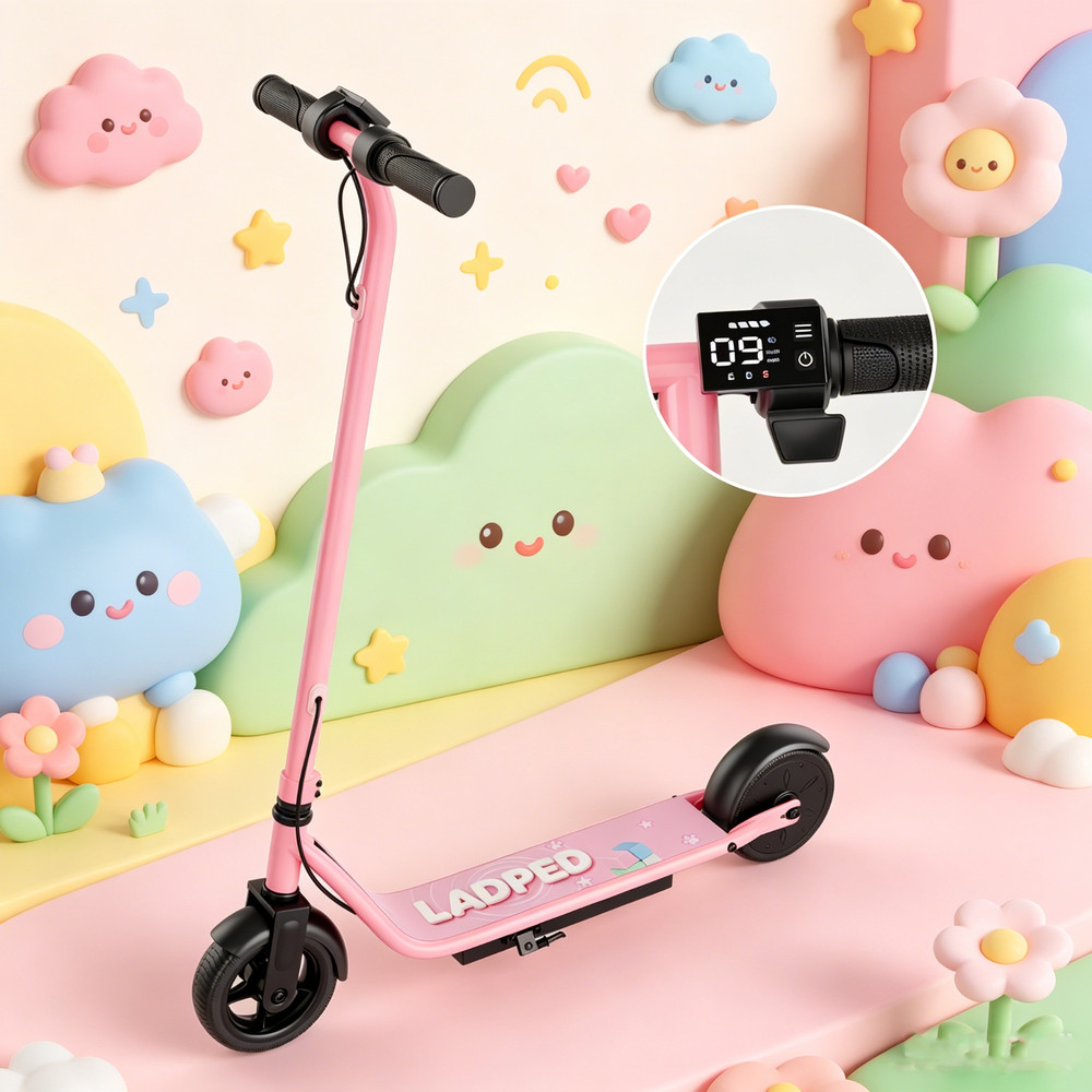 Ladped Electric Scooter for Kids Age 8+, 250W Max 9MPH , 6.5’’ Tire, LED Display