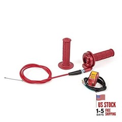 New 7/8″ 22mm Twist Throttle Accelerator Handle Grips and 1 red ribbon solid
