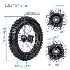 12»/14» /16» Rear Wheel Tire Rim Sprocket For Pit Dirt Trail Bike Motorcross