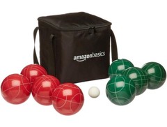Amazon Basics Bocce Ball Set, 100mm, Green/Red/White