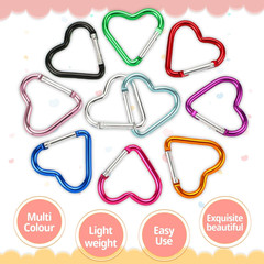 30pcs Heart Carabiner Clip, Alloy Heart Shape Hanging Keychain Clip, Cute Alumin