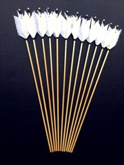 6/12/24PK 29Inch 30inch 32inch Wooden Arrow White Turkey Feather Real Archery