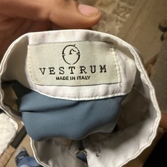 Women’s Large Blue/White Vestrum Short Sleeve Horseback Riding Show Shirt