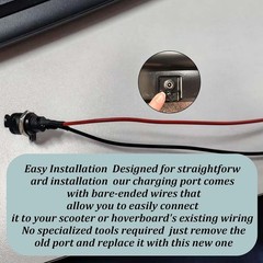 Coaxial 2-Wire Charging Port for Electric Scooters,Compatible with Razor MX12…