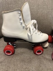 Vintage Roller Skates White Sure Grip Super X7 Size 10 Not Riedell? Pacer?