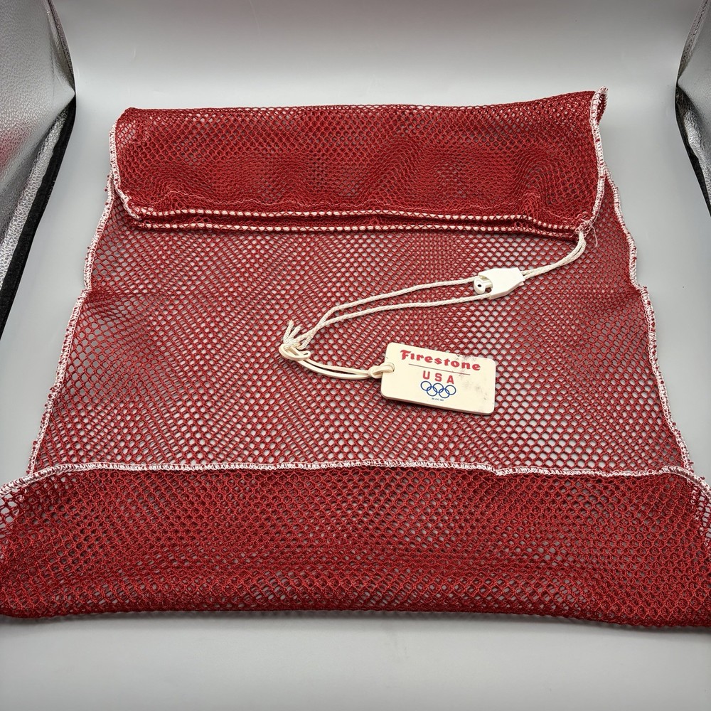 Vintage Firestone USA Summer Olympics Mesh Bag Red Basketball Sports 30×19″ B