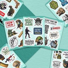 100Pcs Tactical Stickers for Men, Gun Sticker Pack – Gifts for Gun Enthusiast…