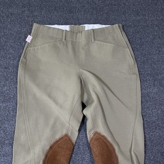 Tailored Sportsman English Riding Breeches Womens 28 Olive Knee Patch Made USA