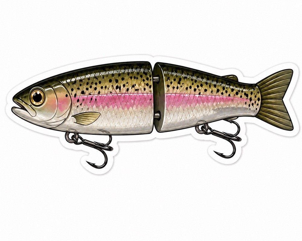 Fishing Lure Bass Jointed Swimbait Trout Popper Sticker Trout Pike Fish Decal