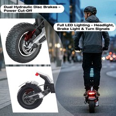 Dual Motor 5600W Single Swing Arm Electric Scooter 60V/30AH NFC 56MPH Offroad US