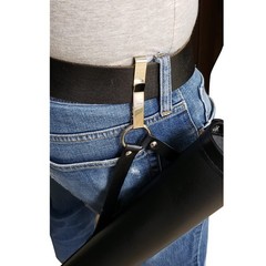 SAS Leather Tube Hip Quiver Arrow Holder with Belt Clip Black