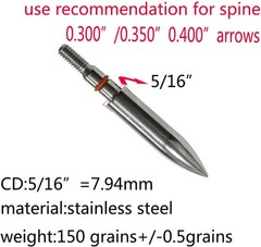 100/125/150/200/300 Grains Archery Field Points Practice Field Tips, Archery Tar