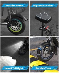 NEW 550W Electric Scooter with Seat for Pet Dog Cat Adult up to 20Miles 18.6MPH