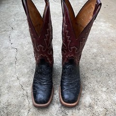 Dan Post Men’s Pull-On Western Cowboy Boots Square Toe Black/Brown US 8.5