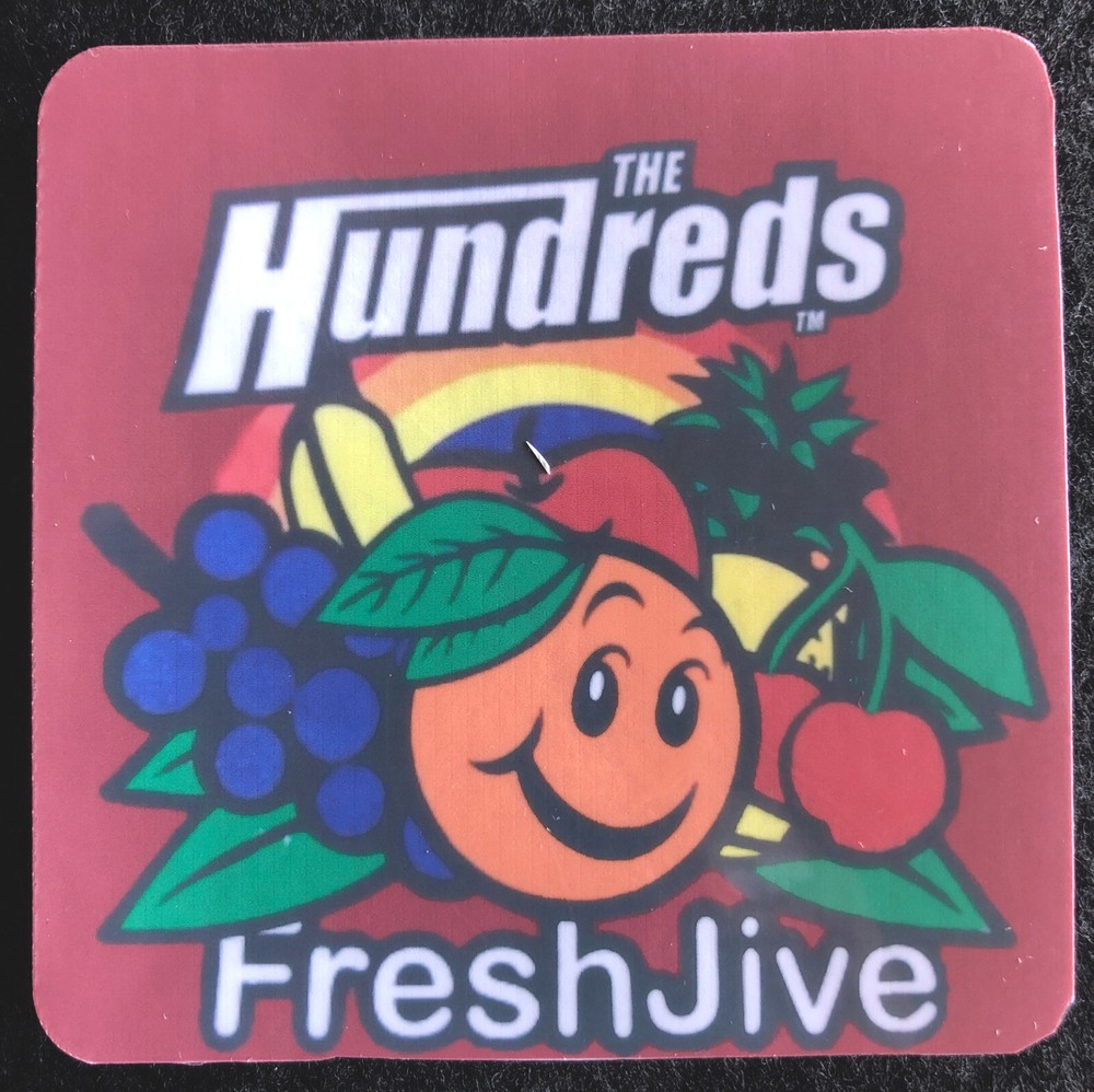 FRESHJIVE STICKER “THE HUNDREDS” 3“ X 3“ GLOSSY 1990 LOS ANGELES